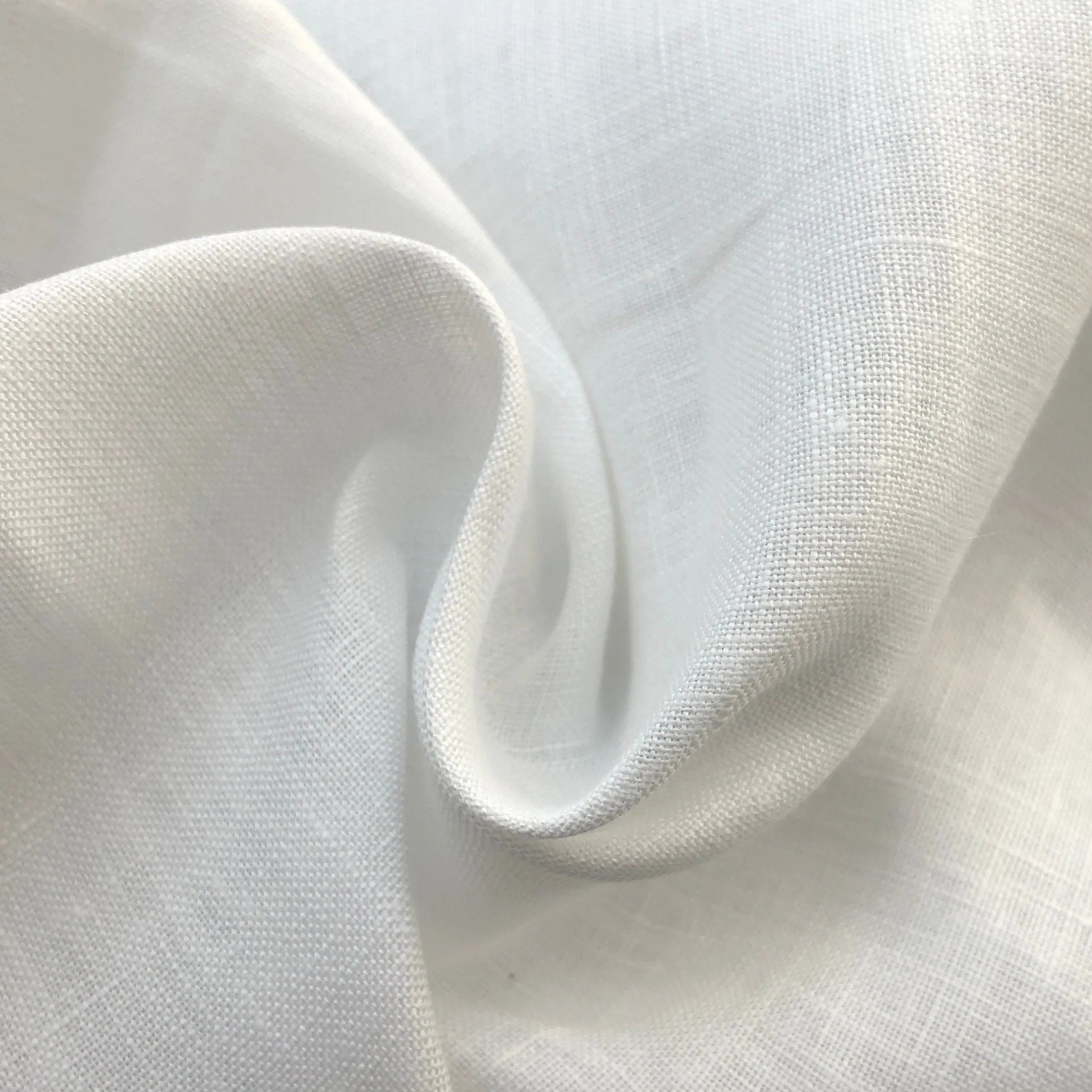 52" 100% Linen 5.5 OZ White Woven Fabric By the Yard