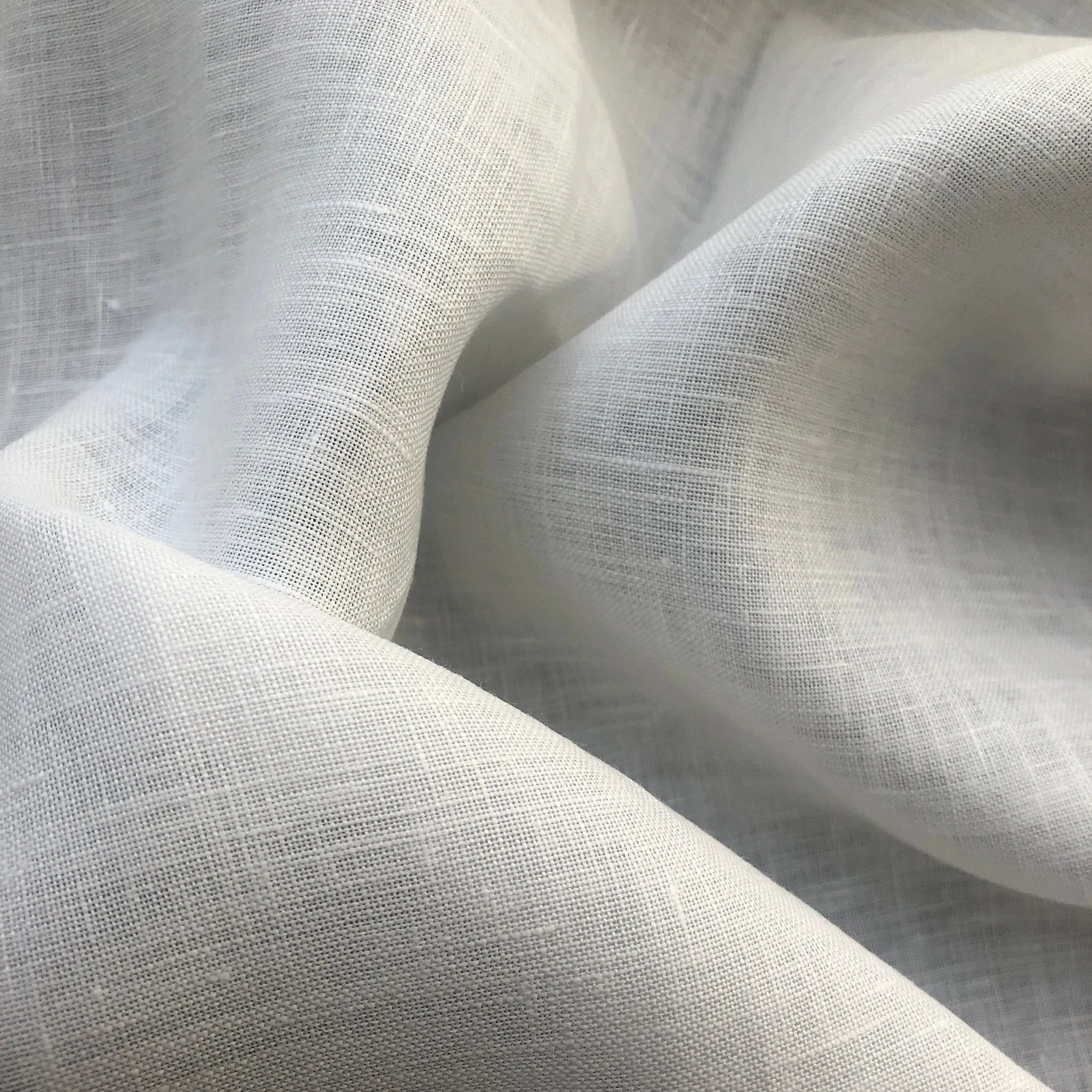 52" 100% Linen 5.5 OZ White Woven Fabric By the Yard