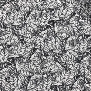 56" 100% cotton Lawn Leaf Nature Floral Black White Print 4 OZ Woven Fabric By the Yard