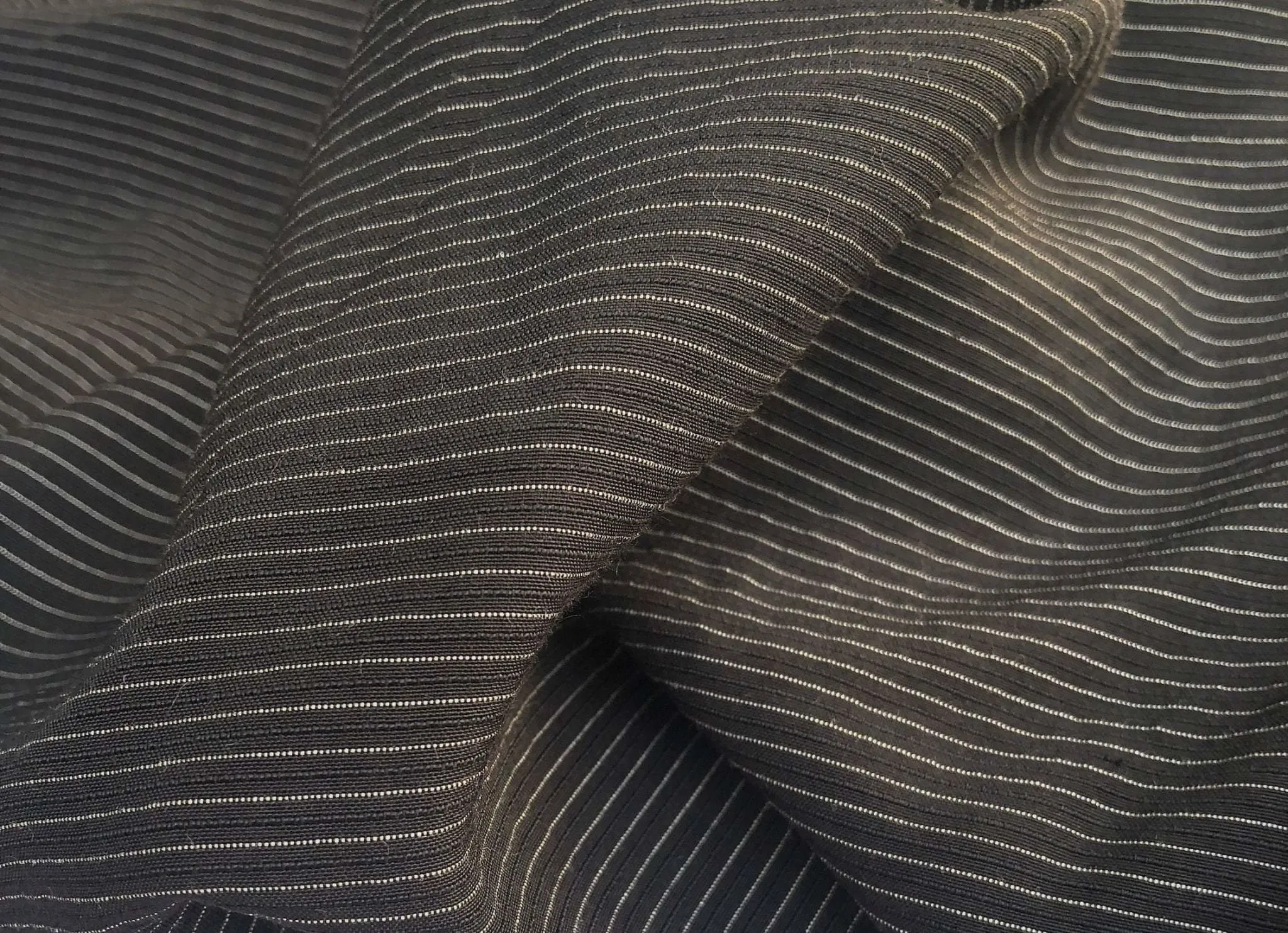 58" Black & White Cotton Lyocell Tencel Blend Striped Woven Fabric By the Yard