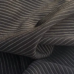 58" Black & White Cotton Lyocell Tencel Blend Striped Woven Fabric By the Yard