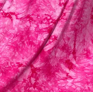 60” Bamboo & Spandex Stretch Tie Dyed Tie Dye Bright Pink White Cloud Apparel and Face Mask Jersey Knit Fabric By the Yard