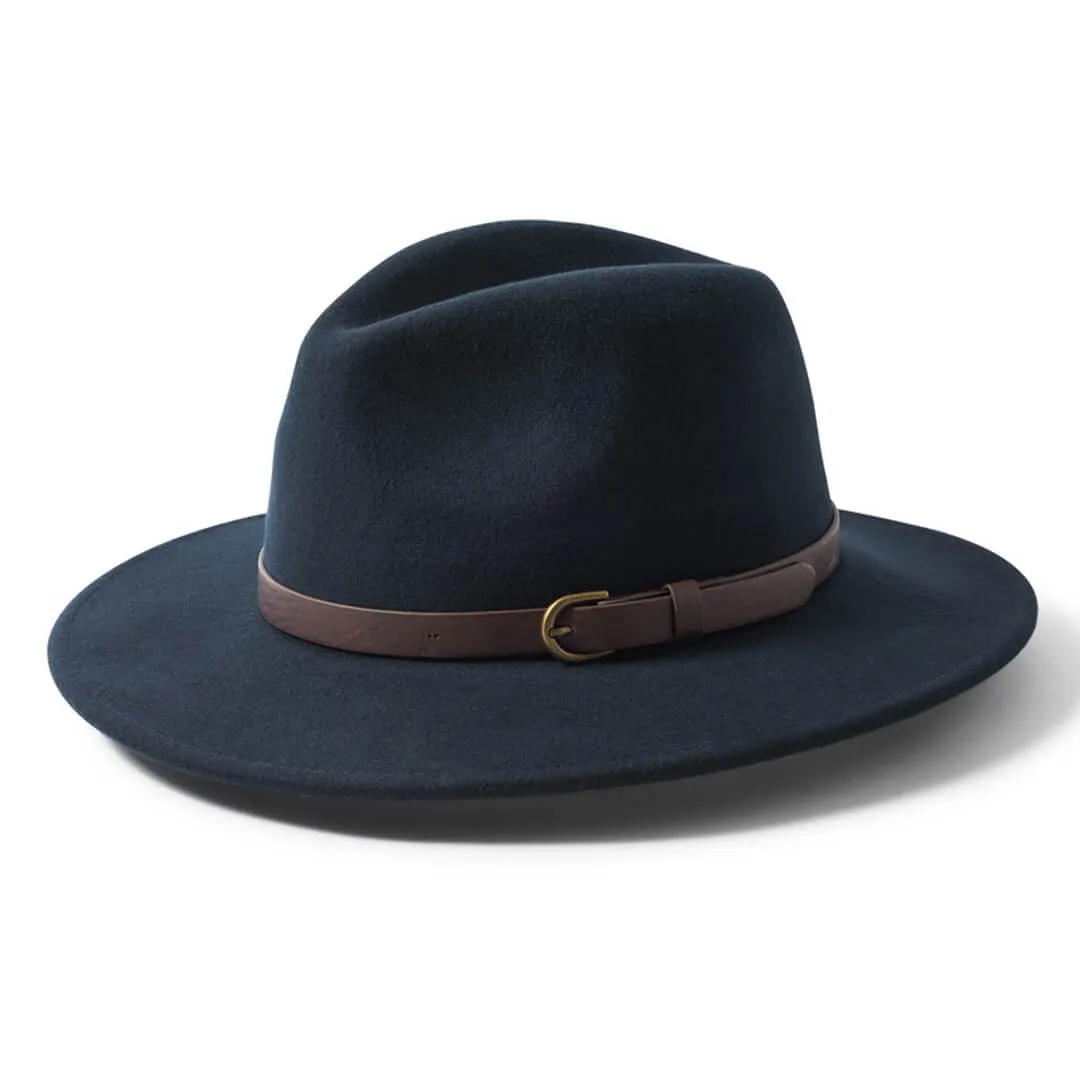 Adventurer Fedora Felt Hat - Navy by Failsworth