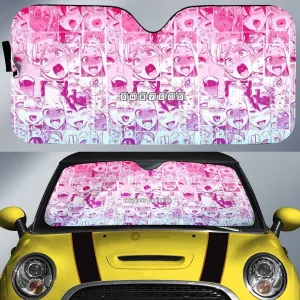 Ahegao Car Sunshade Custom Car Interior Accessories