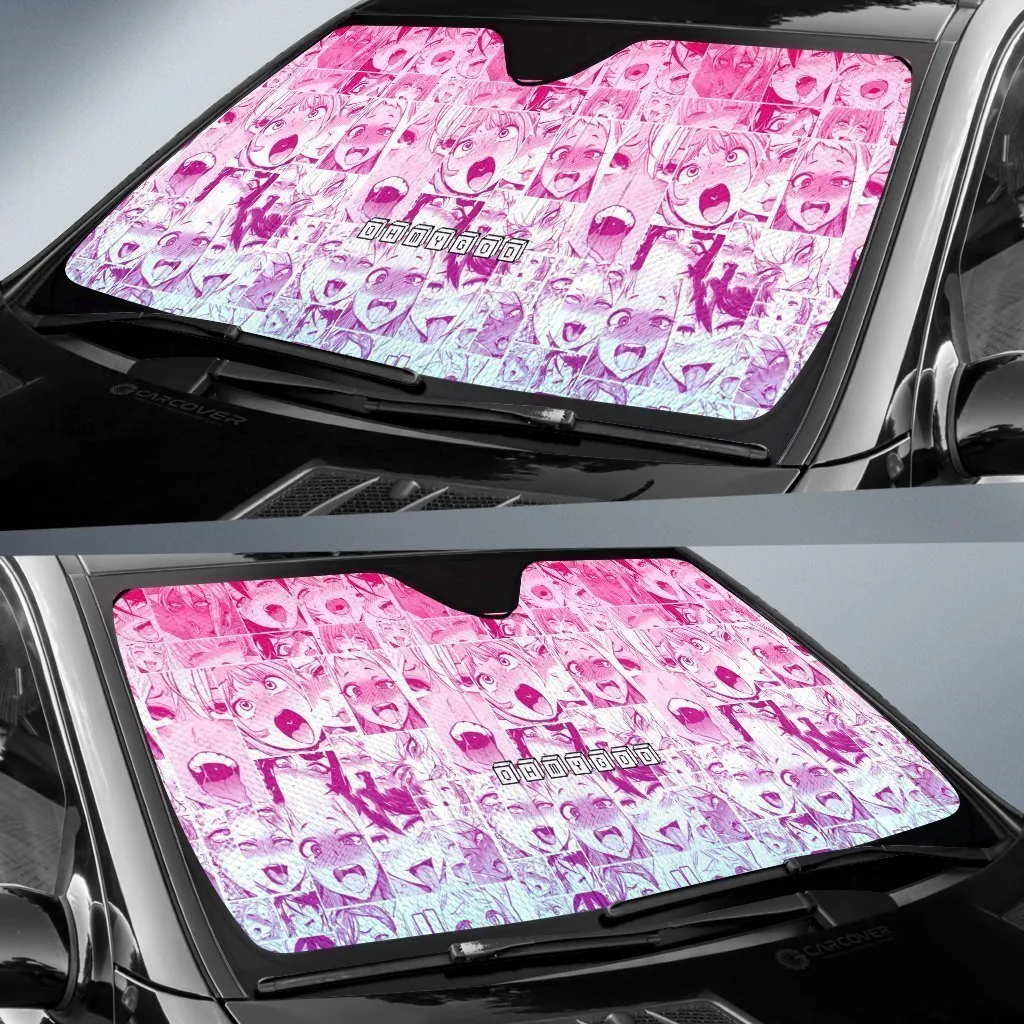 Ahegao Car Sunshade Custom Car Interior Accessories