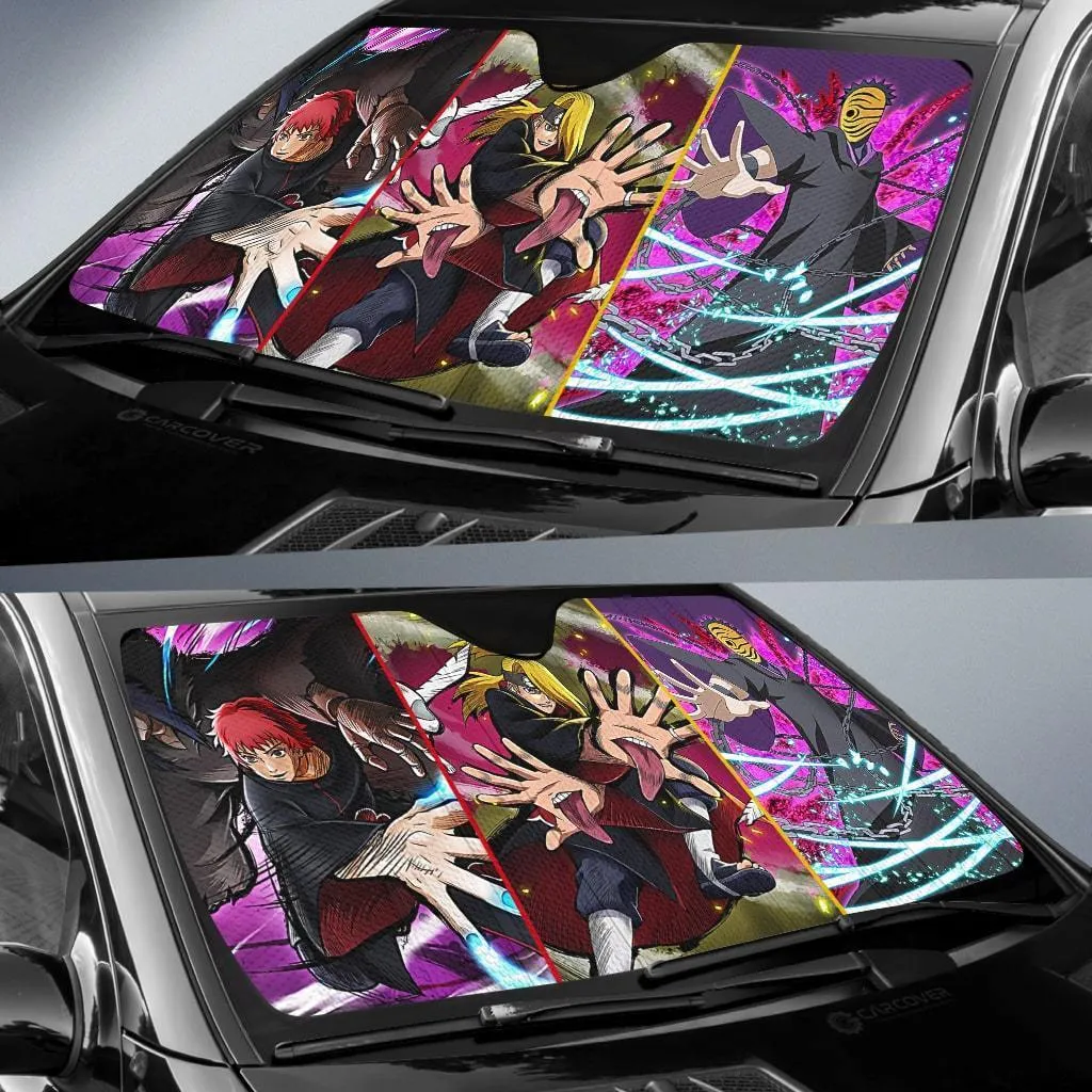 Akatsuki Members Car Sunshade Custom Anime Car Accessories