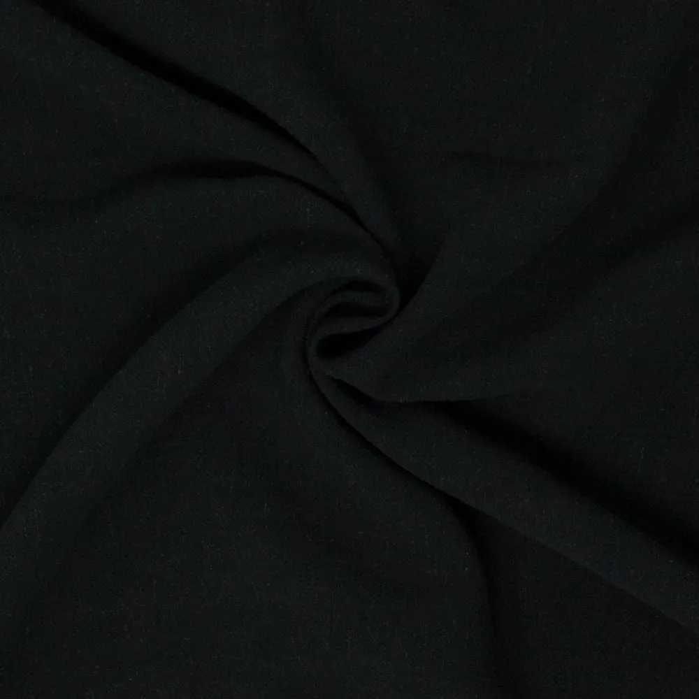 Avery Luxe Viscose Linen Crepe Darkest Night Black ½ yd