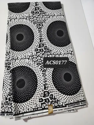 Black and White Ankara Fabric, ACS0177