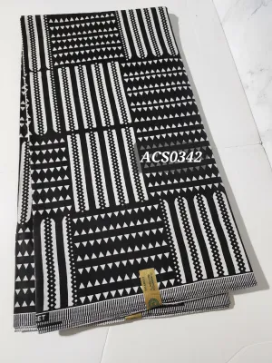 Black and White Ankara Fabric, ACS0342