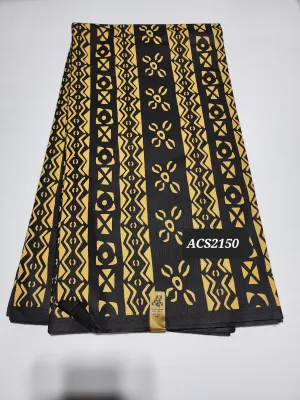 Black Tribal Ankara Print Fabric, ACS2150