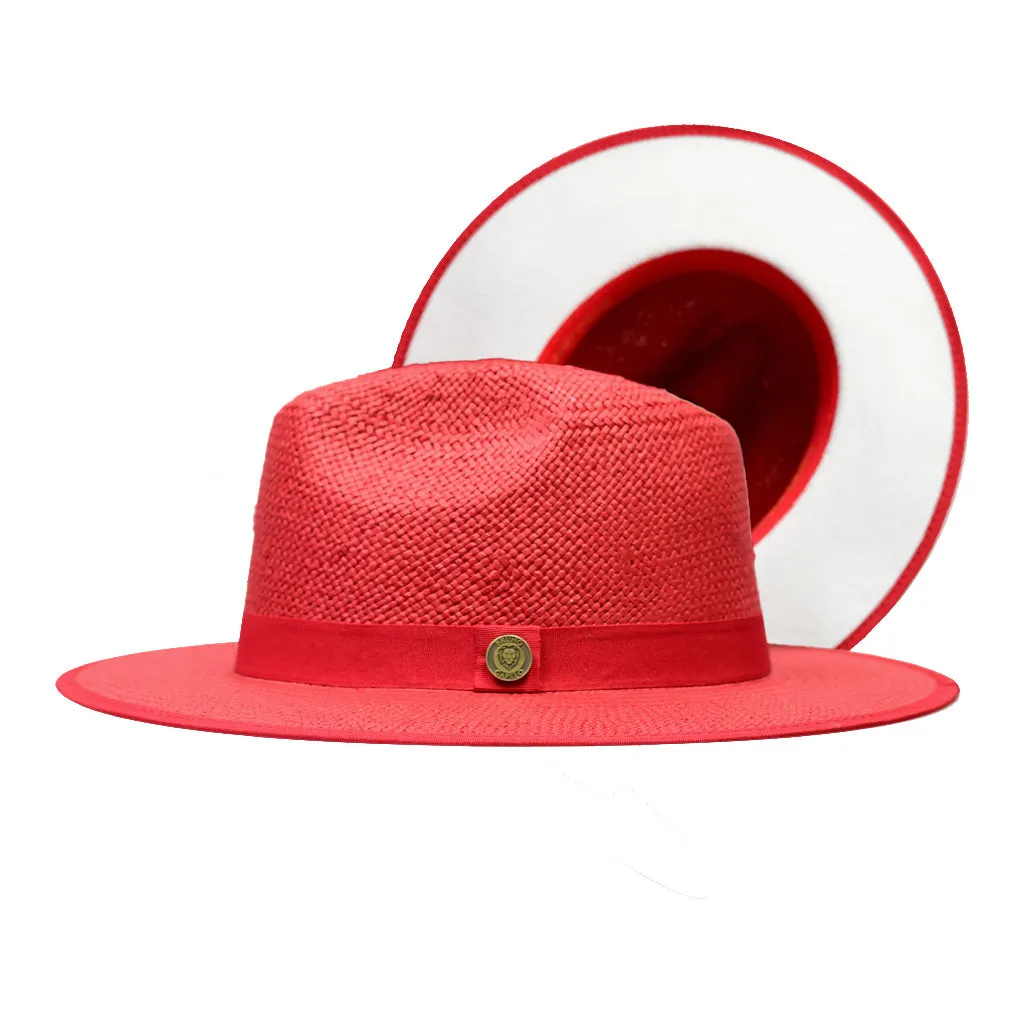 Bruno Capelo Kingdom Color Bottom Wide Brim Straw Fedora