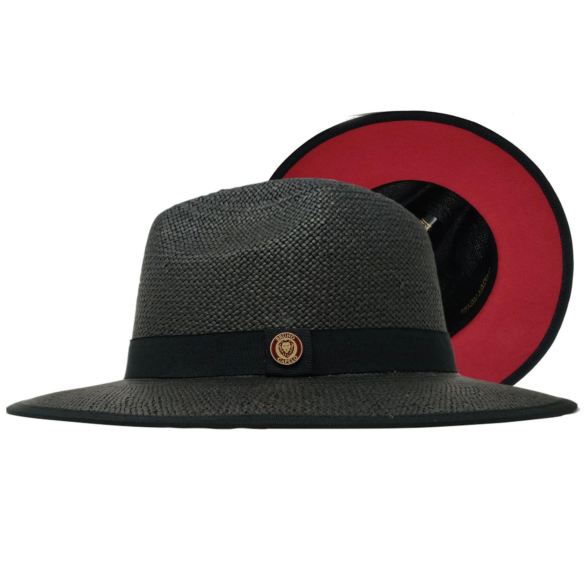 Bruno Capelo Kingdom Red Bottom Wide Brim Straw Fedora