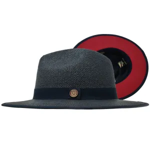 Bruno Capelo Kingdom Red Bottom Wide Brim Straw Fedora