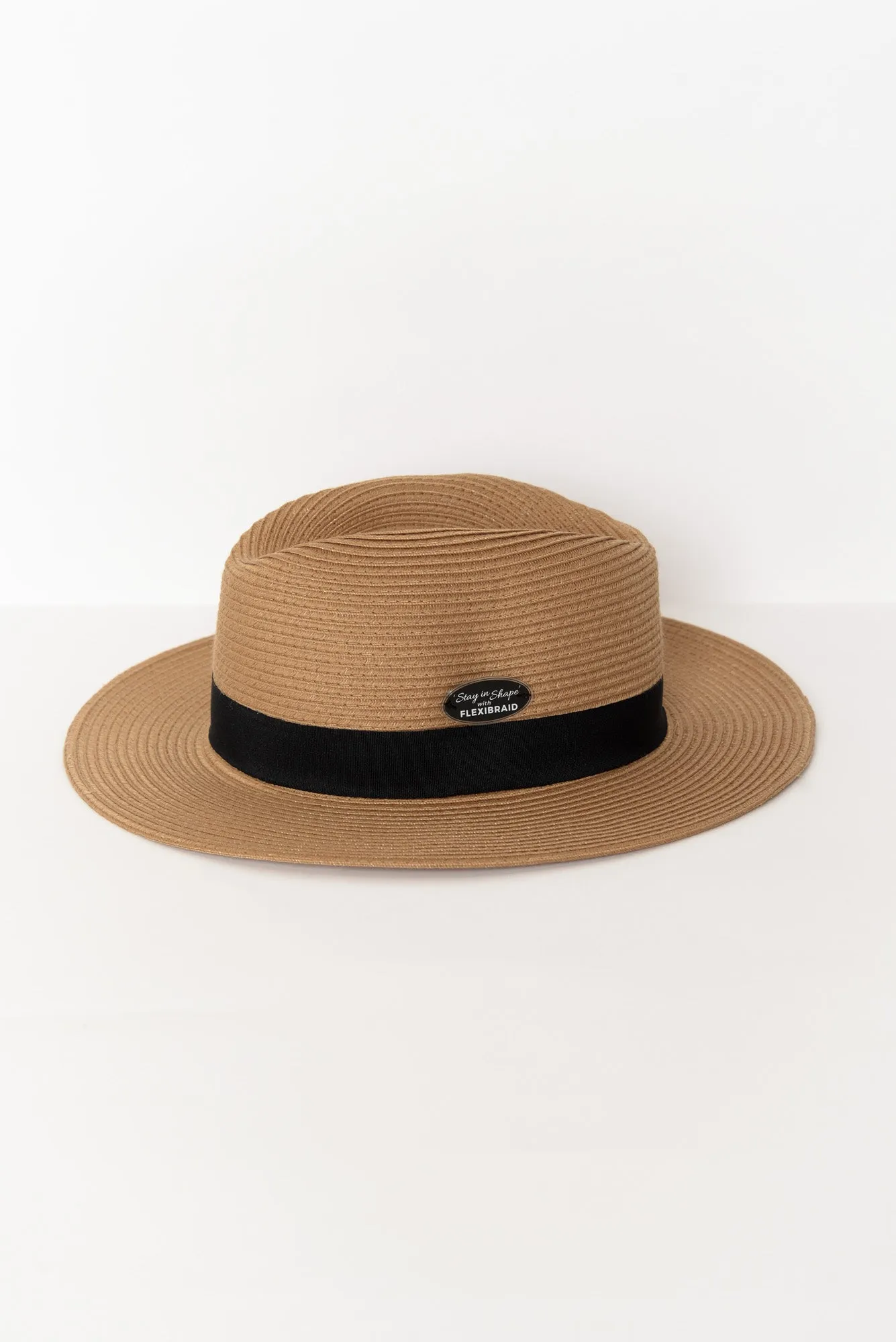 Caramel Wide Brim Travel Fedora