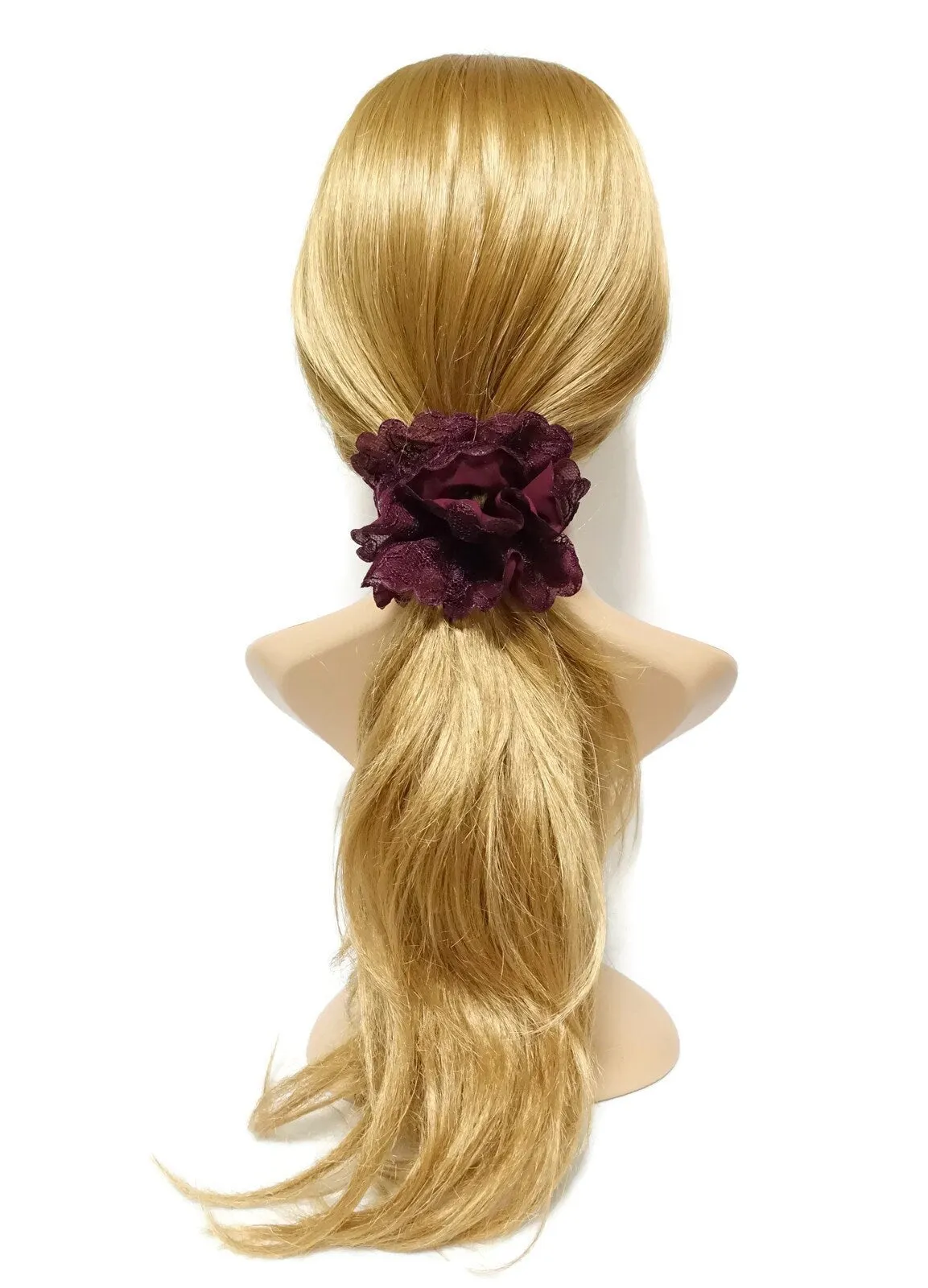 Chiffon Floral scrunchy Lace Combined Women scrunchie Hair Elastics petal Scrunchies