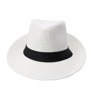 Classy Men Cream Straw Panama Hat