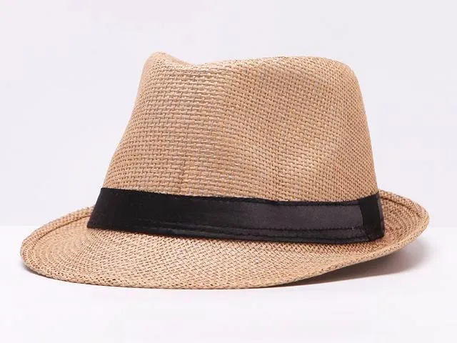 Classy Men Simple Straw Fedora