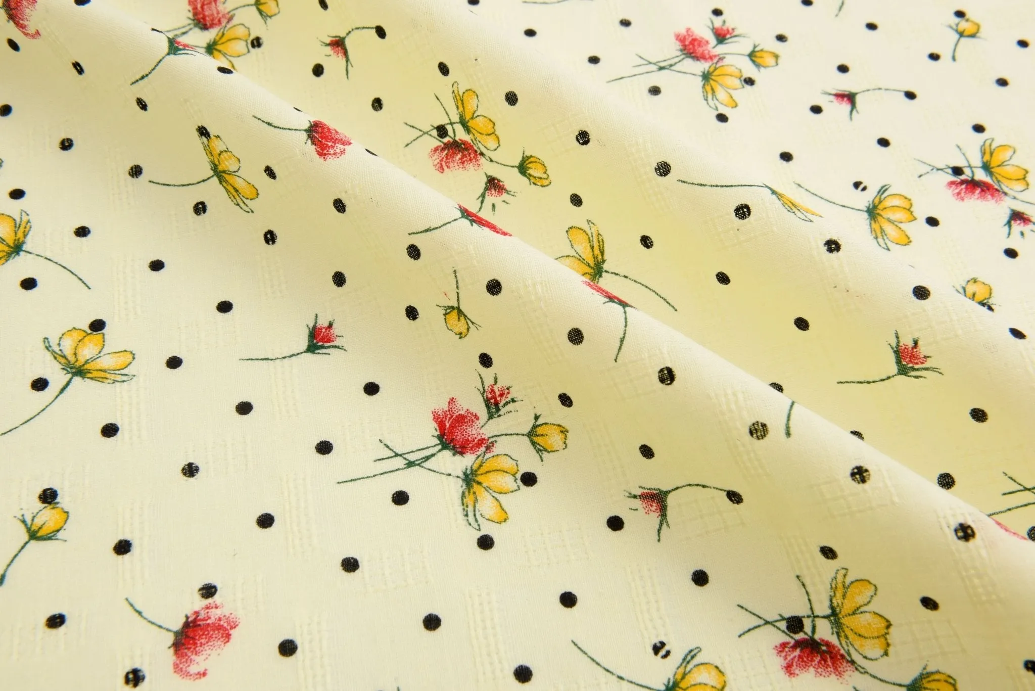 Cotton Lawn Jacquard Floral Print Fabric