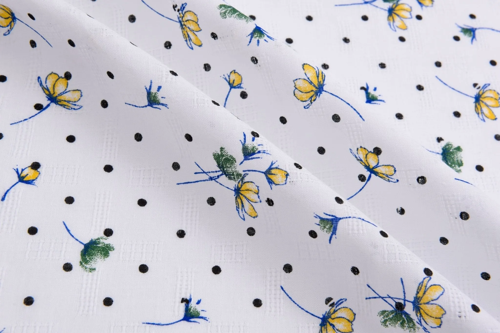 Cotton Lawn Jacquard Floral Print Fabric