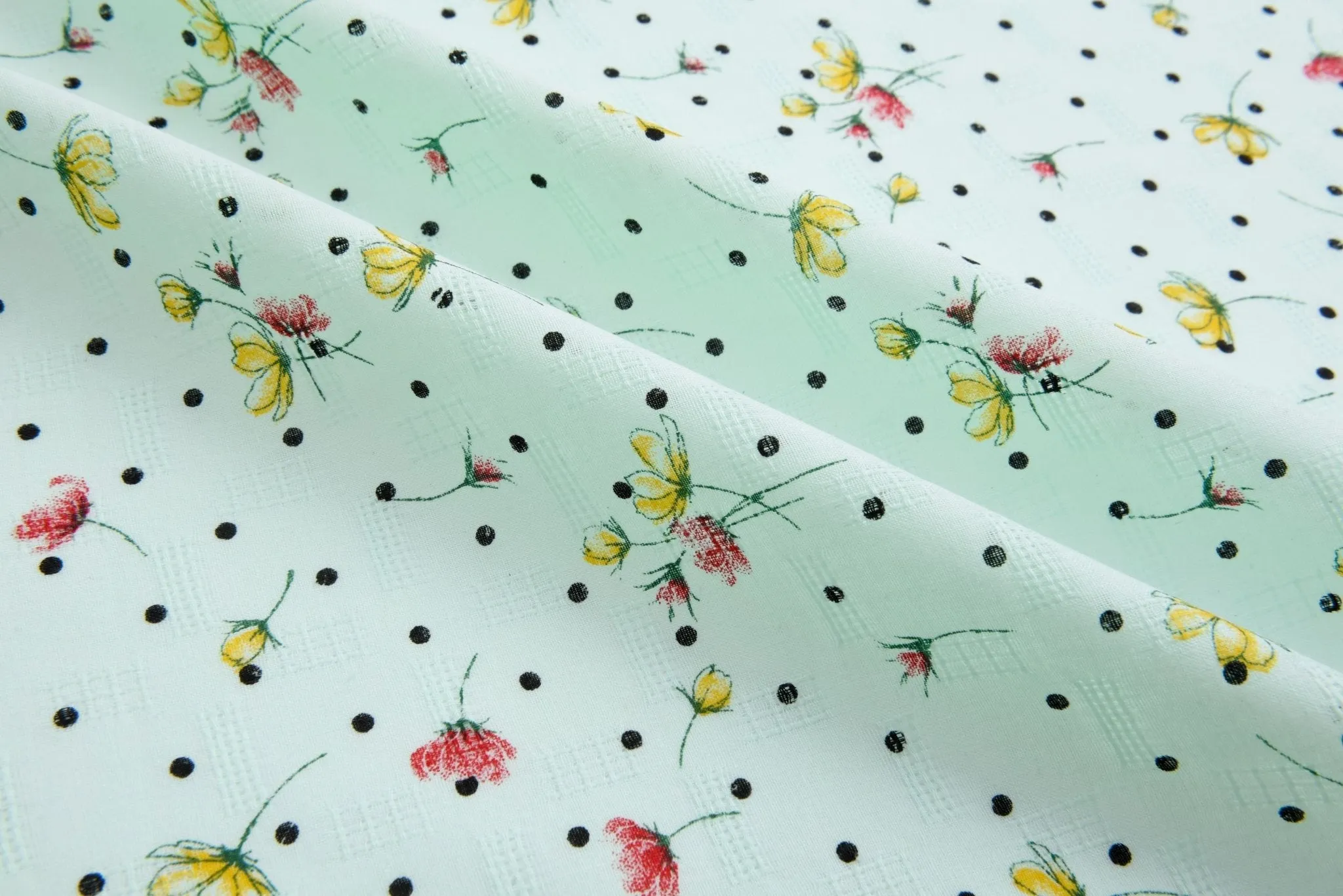 Cotton Lawn Jacquard Floral Print Fabric