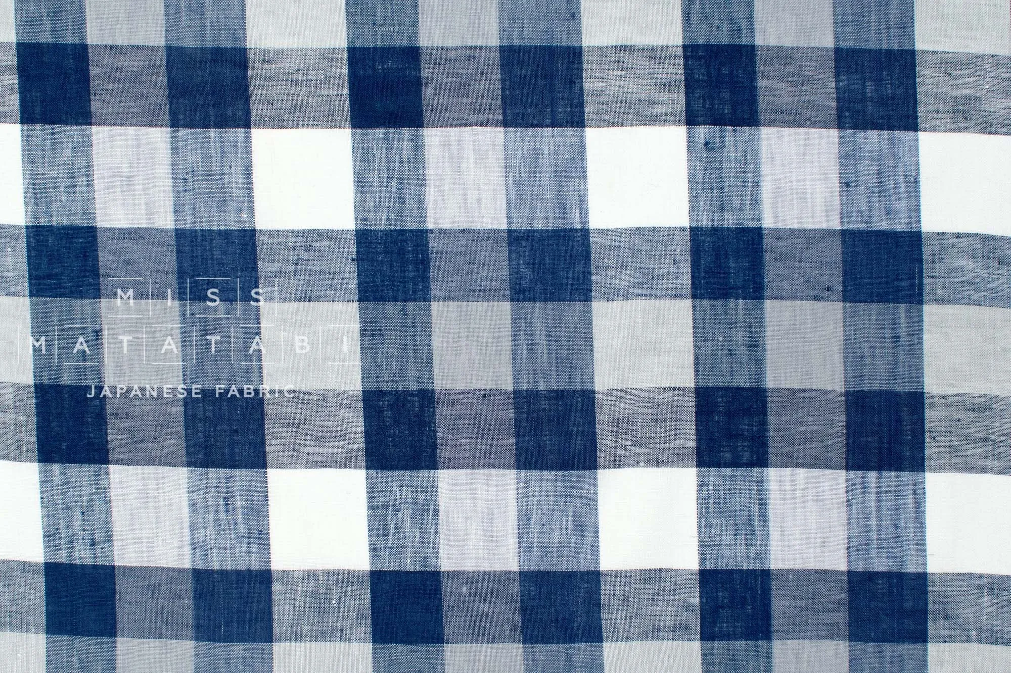 DEADSTOCK 100% Linen Check Plaid - 16