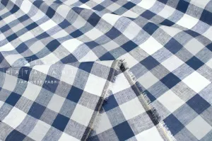 DEADSTOCK 100% Linen Check Plaid - 16