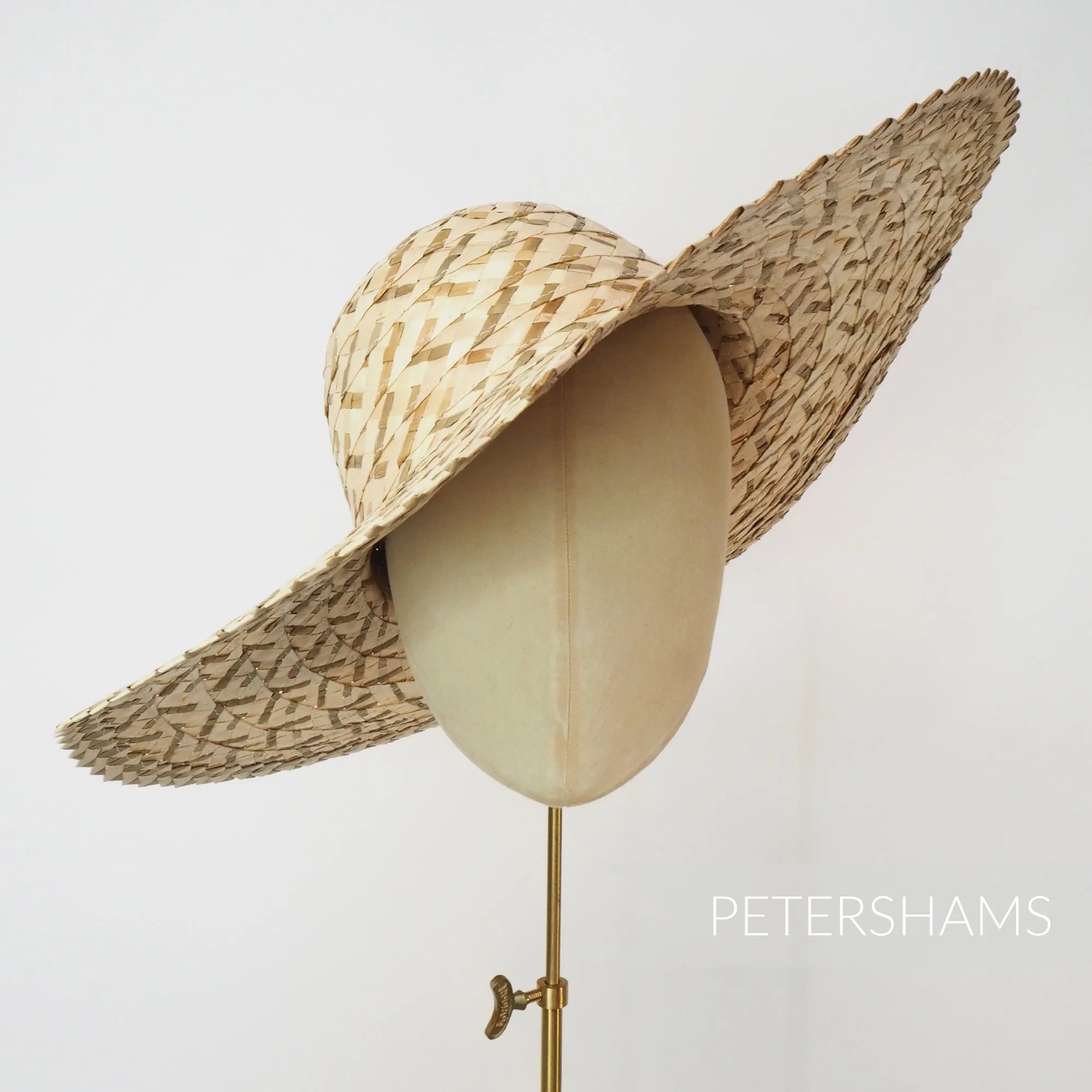 Emmy' Natural Multitone Strip Straw Decorative Edge Capeline Hat Body - 12"