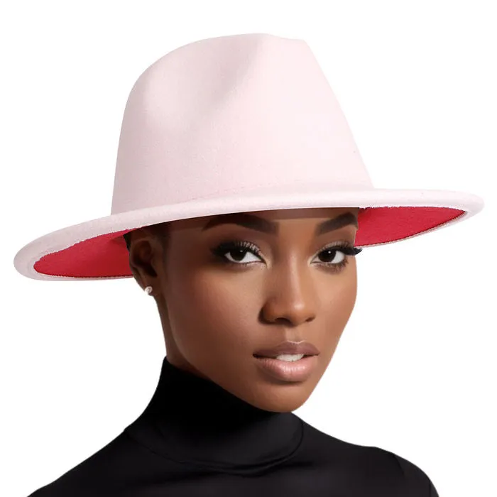 Fedora Two Tone Wide Brim Hat for Women