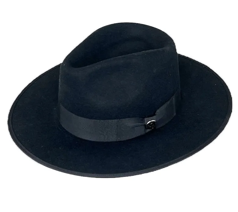 Hardliner Wide Flat Brim Hat by Levine Hats