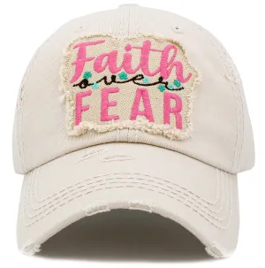 KBV1418 "Faith Over Fear" Vintage Distressed Cotton Cap