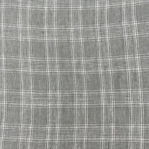 Linen Grey Check Fabric 6634