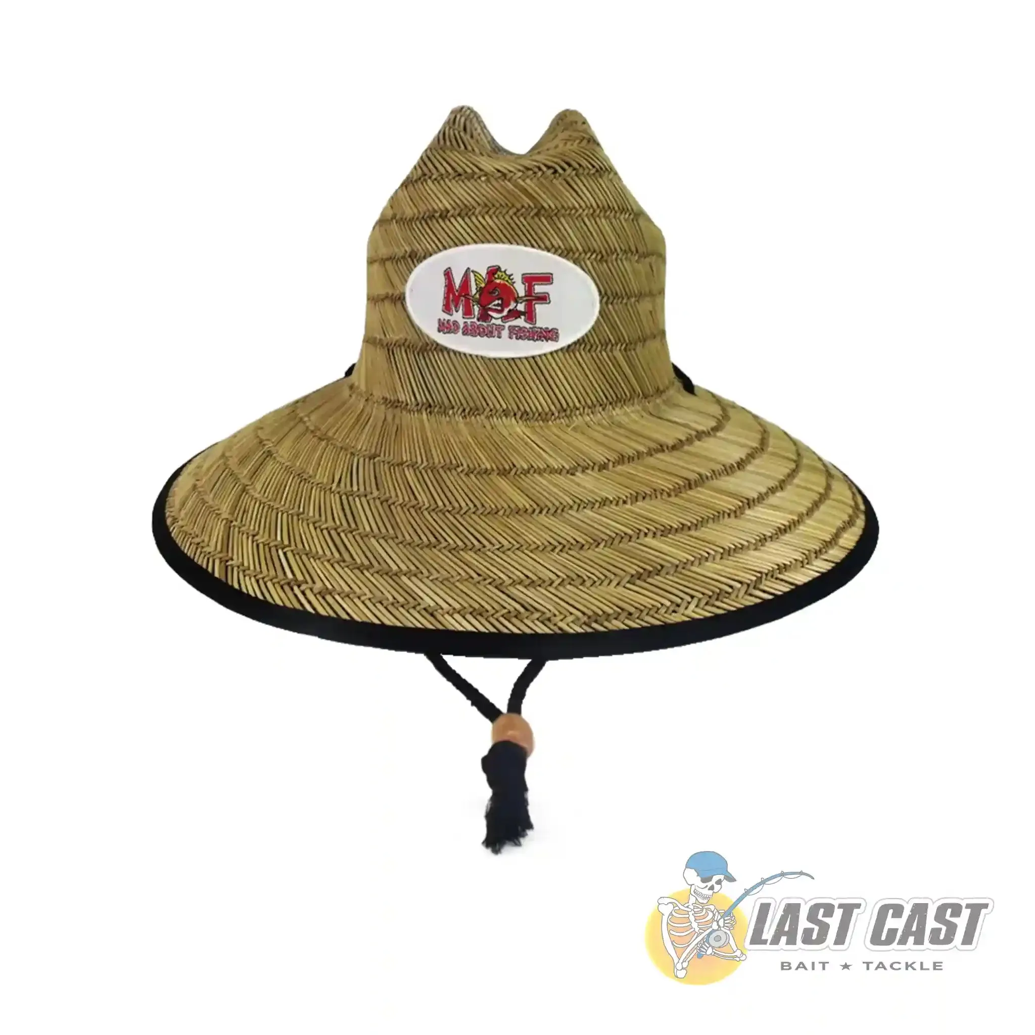 MAD ABOUT FISHING - ADULT UNISEX WIDE BRIM STRAW HAT ONE SIZE