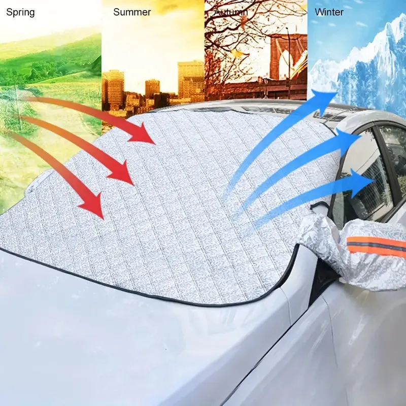 Magnetic Front Windscreen Sunshade Thickened Sunscreen Anti-UV Heat Insulation Snow Shield Cover