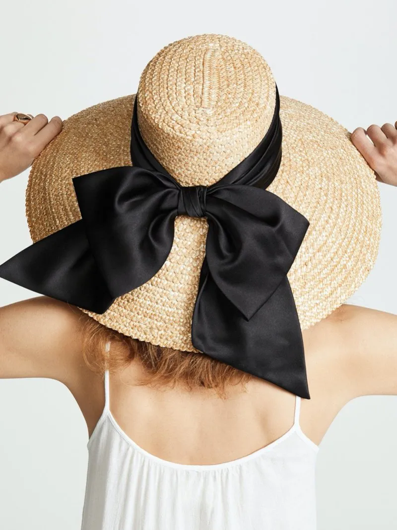 Mirabel satin-trimmed straw hat