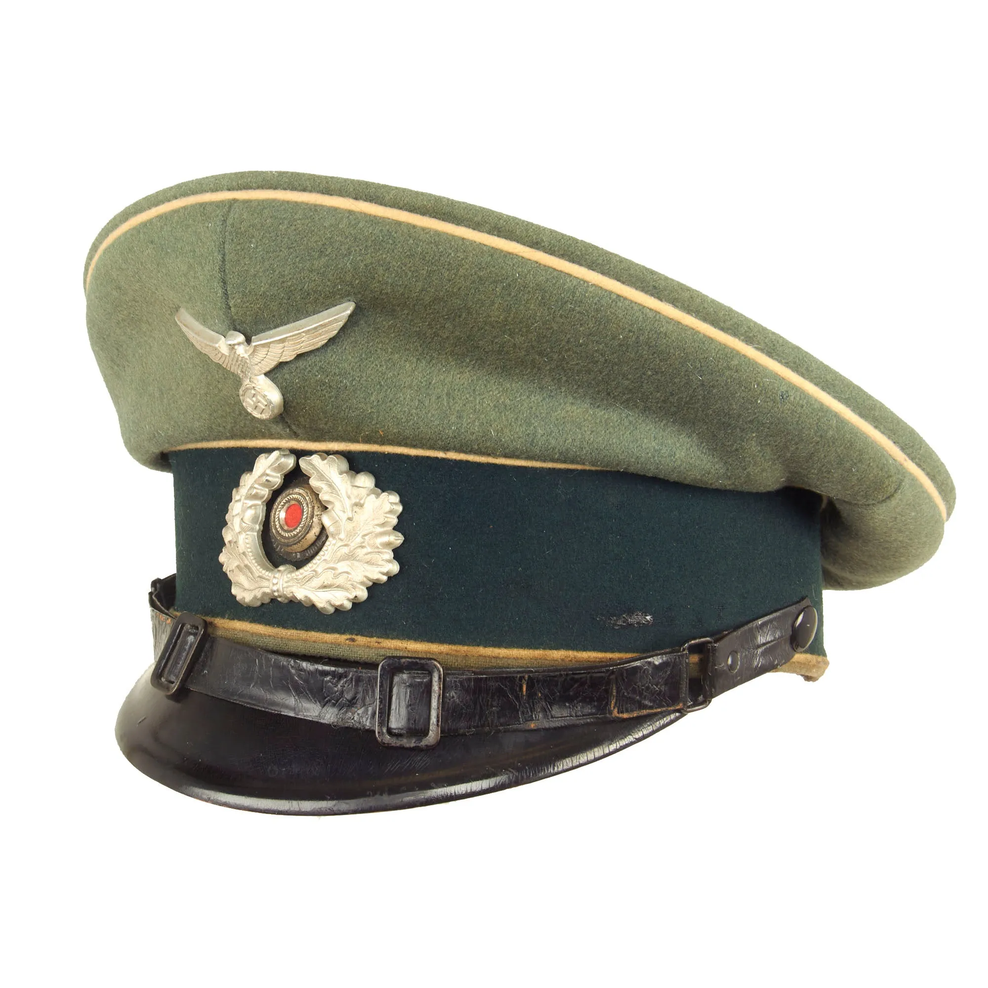 Original German WWII Named Army Heer Infantry EM/NCO Schirmmütze Visor Cap by Albert Walter of Tübingen