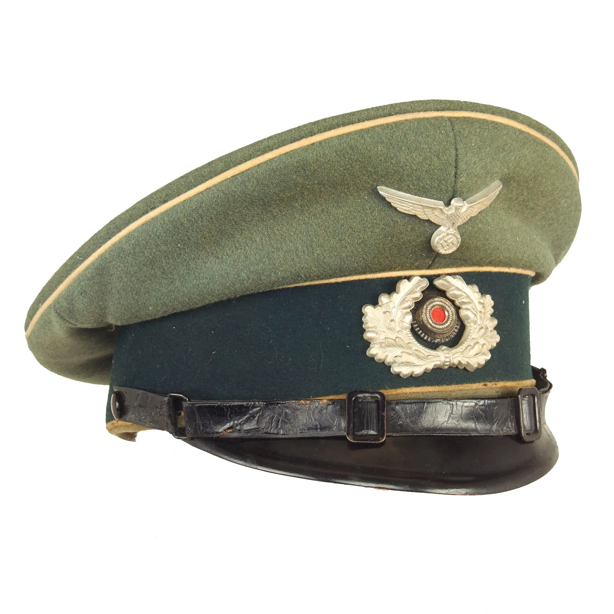 Original German WWII Named Army Heer Infantry EM/NCO Schirmmütze Visor Cap by Albert Walter of Tübingen