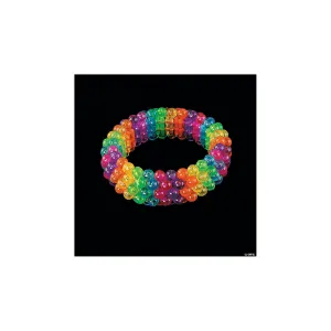 Plastic Beaded Rainbow Bracelets | 12ct