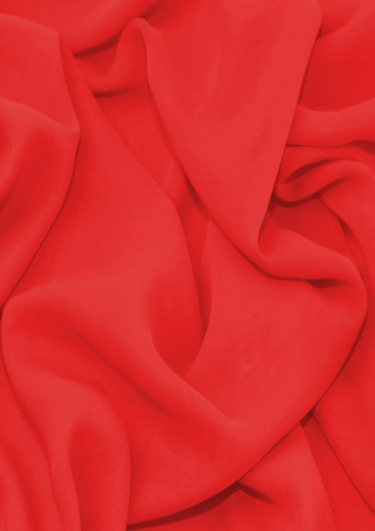 Premium Crepe Chiffon Fabric Cherry Red Plain Dyed 44/45" Decoration,Craft & Dress