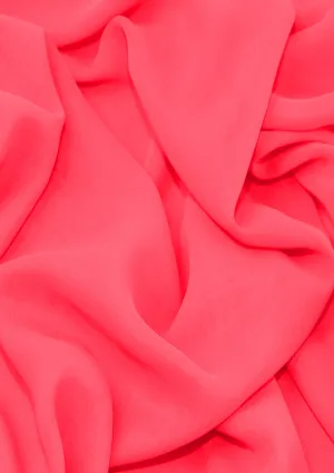 Premium Crepe Chiffon Fabric Raspbery Pink Plain Dyed 44/45" Decoration,Craft & Dress