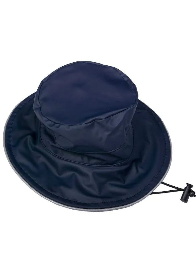 PU Splash Navy Wide Brim Hat