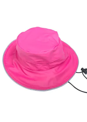 PU Splash Raspberry Pink Wide Brim Hat