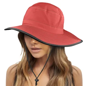 Red Garden Wide Brim Bucket Hat