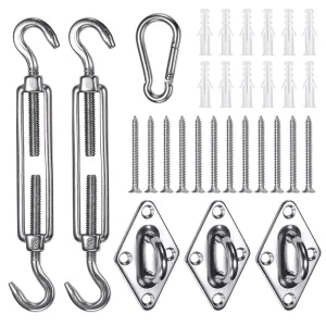 Stainless Steel Pad Eye Turnbuckle Carabiner, 6 Hardware Kit