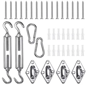 Stainless Steel Pad Eye Turnbuckle Carabiner, 8 Hardware Kit