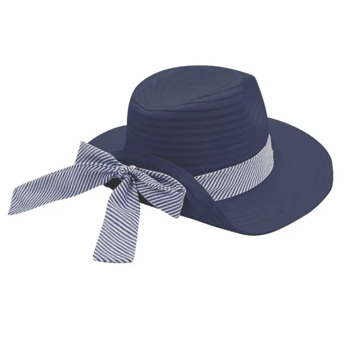 Striped Bow Fedora Hat