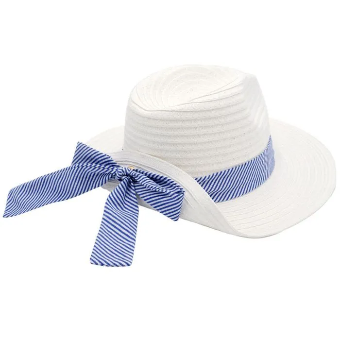 Striped Bow Fedora Hat