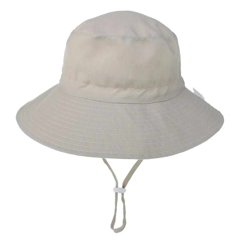 Summer Outdoor UV Protection Bucket Hat for Baby Kids Wide Brim  Beach Sun Hat Adjustable Chin Strap Cap for 0-8 Years Girl Boy