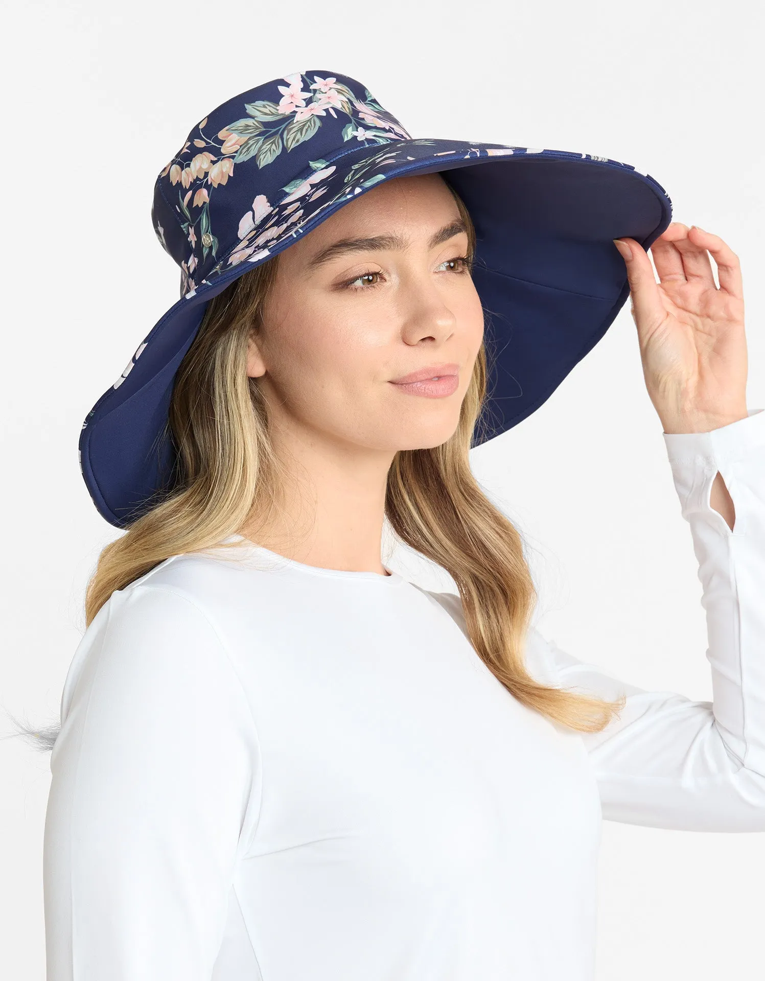 Ultra Wide Brim Printed Swim Sun Hat UPF 50 