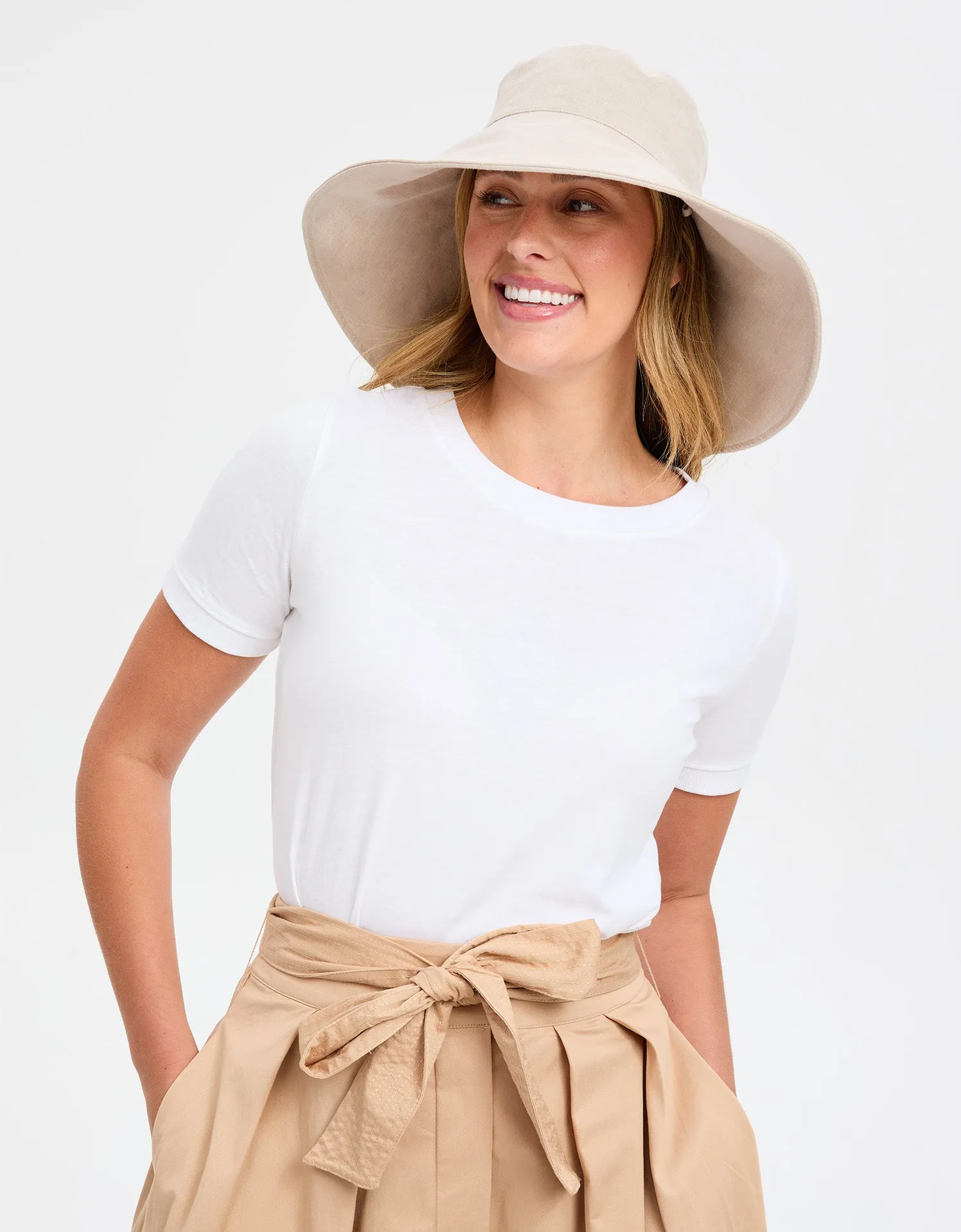 Ultra Wide Cotton Linen Hat UPF 50 