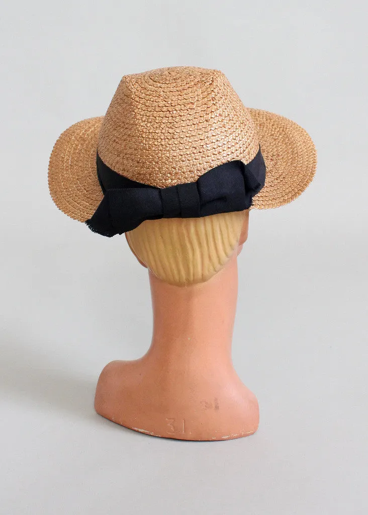 Vintage Early 1940s Summer Weekend Straw Hat